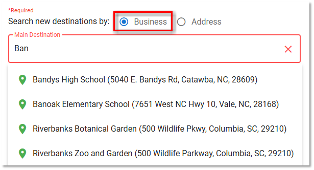 Trip Itinerary Search by business name.png